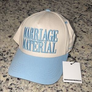 Anthropologie Cream and Blue Cap